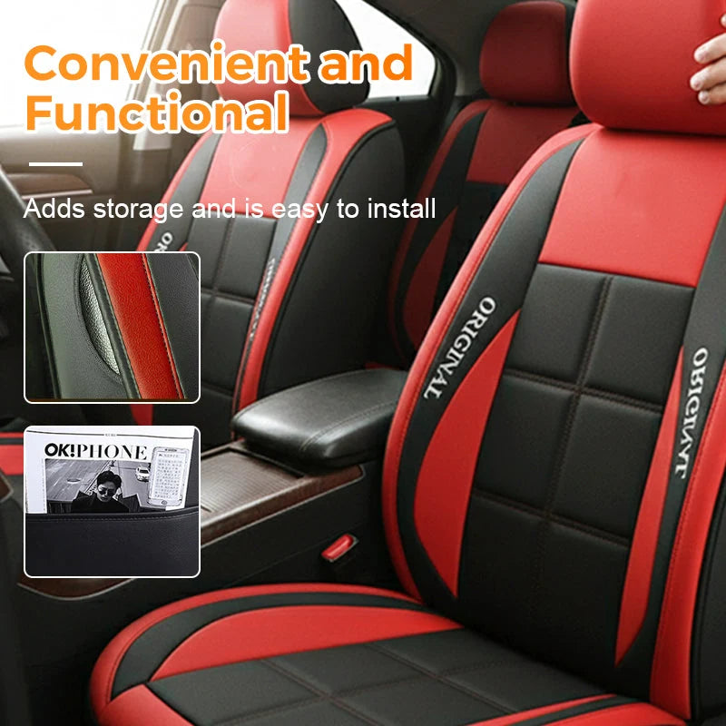 Front Car Seat Covers PU Leather Universal Fit Set of 2