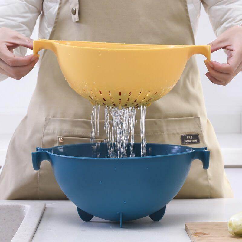 Fruit And Vegetable Colander Double-Layer Stackable Drain Basket