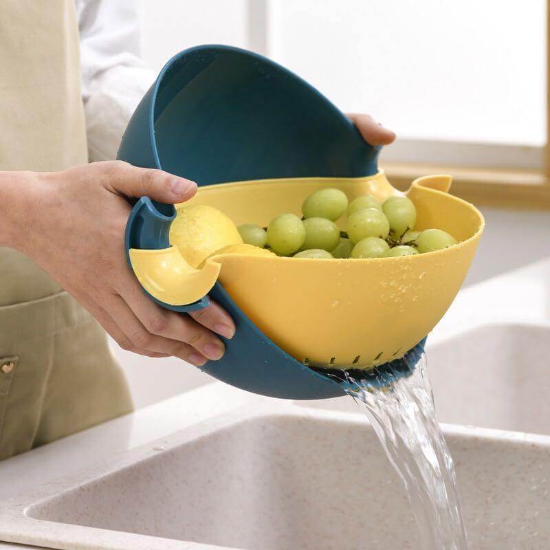 Fruit And Vegetable Colander Double-Layer Stackable Drain Basket