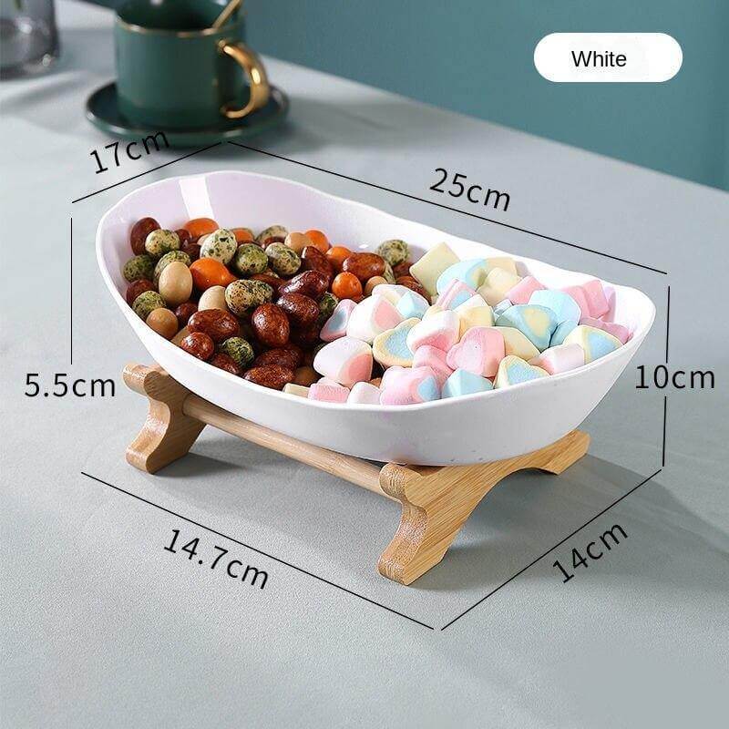 Fruit Serving Stand Tiered Bamboo Support Space-Saving Countertop Display