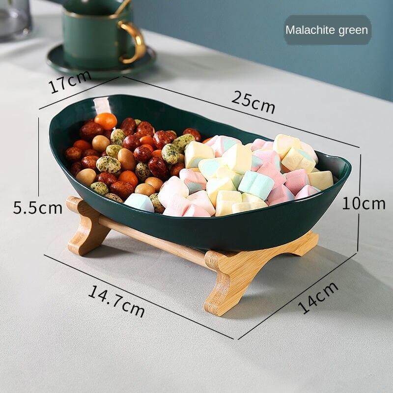 Fruit Serving Stand Tiered Bamboo Support Space-Saving Countertop Display