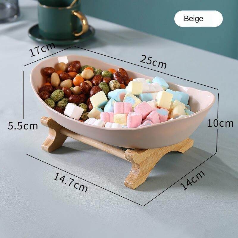Fruit Serving Stand Tiered Bamboo Support Space-Saving Countertop Display