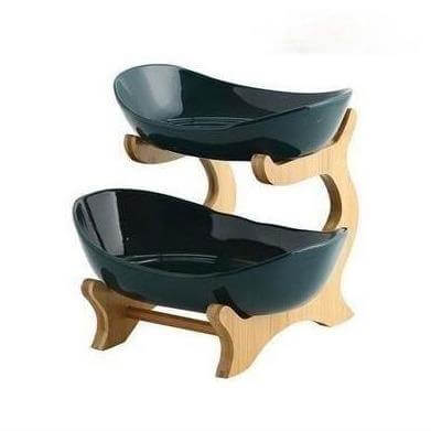 Fruit Serving Stand Tiered Bamboo Support Space-Saving Countertop Display