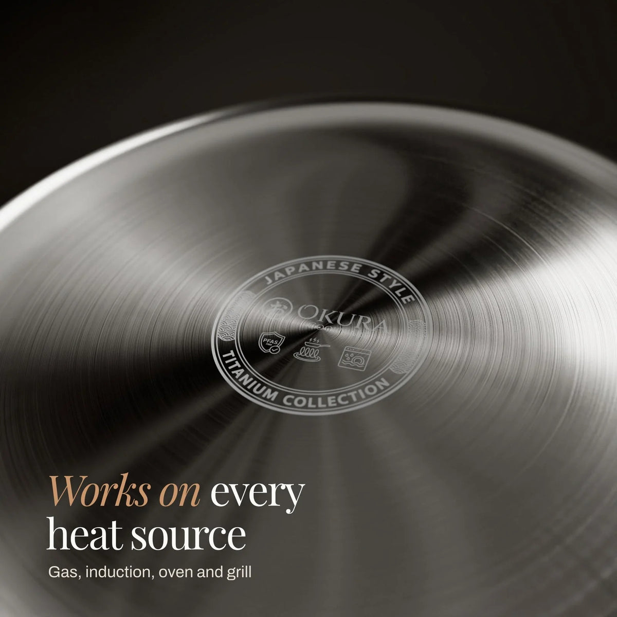 Frying Pan Hammered Titanium PFAS-Free Induction & Oven-Safe