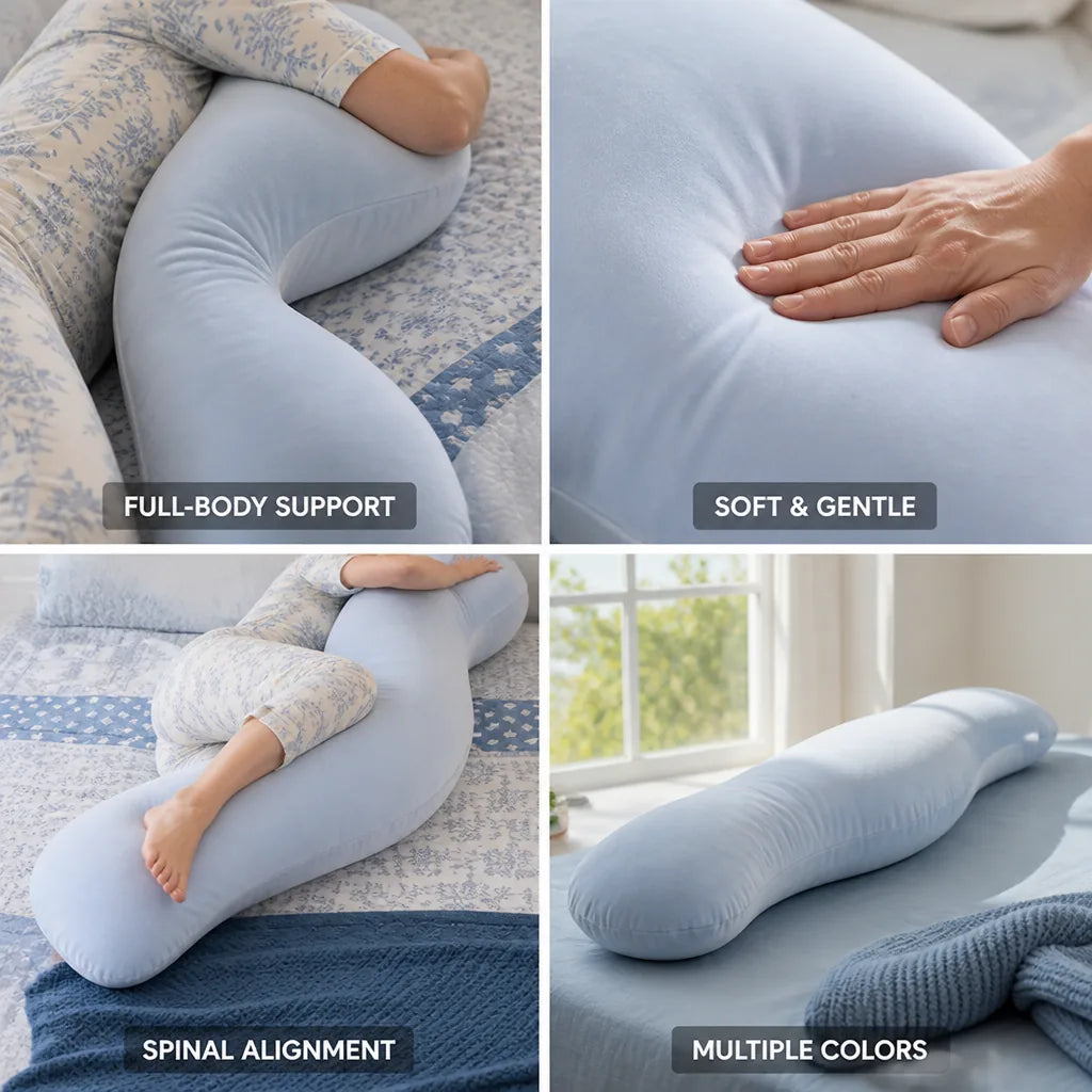 Full-Body Pillow Ergonomic Support Multi-Color