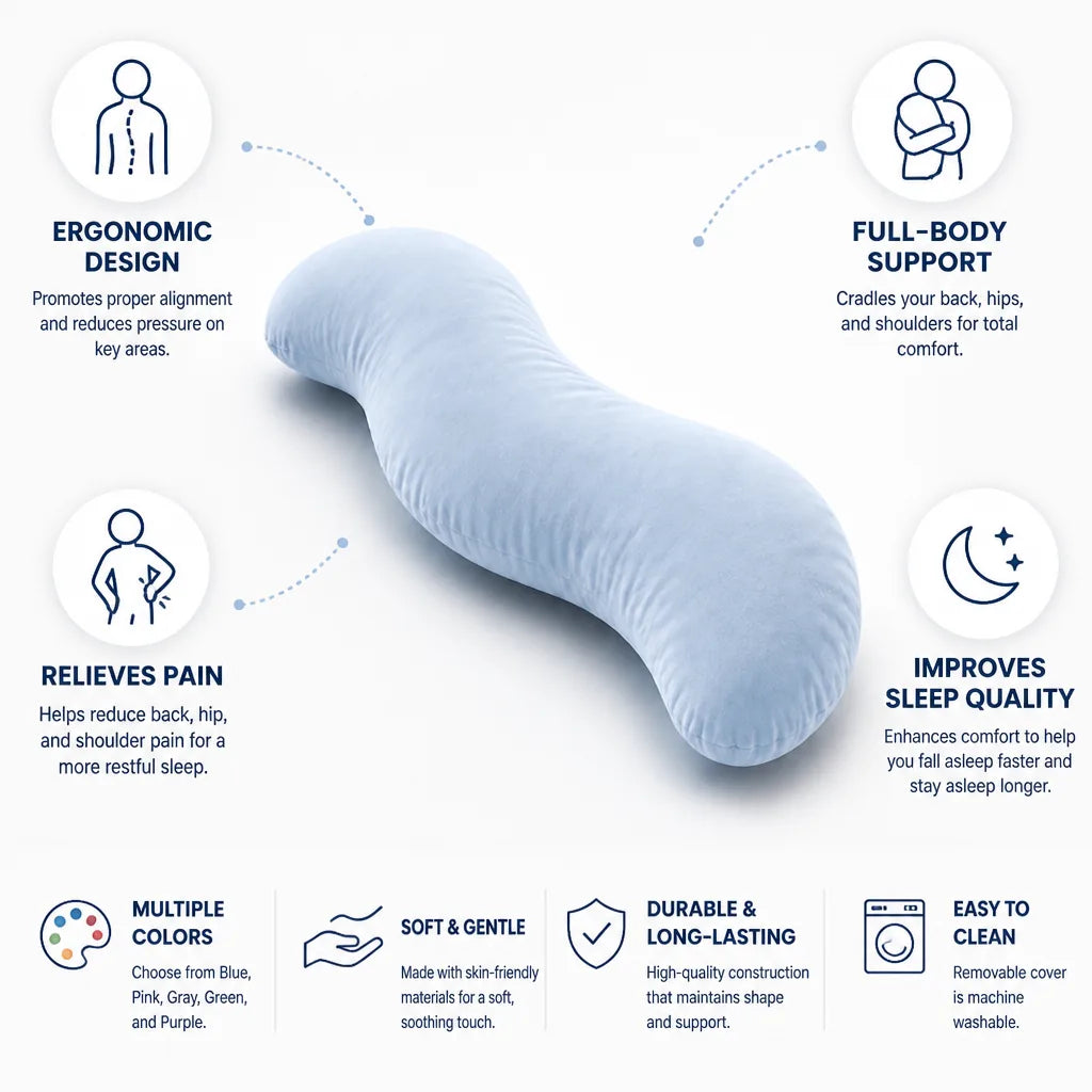 Full-Body Pillow Ergonomic Support Multi-Color