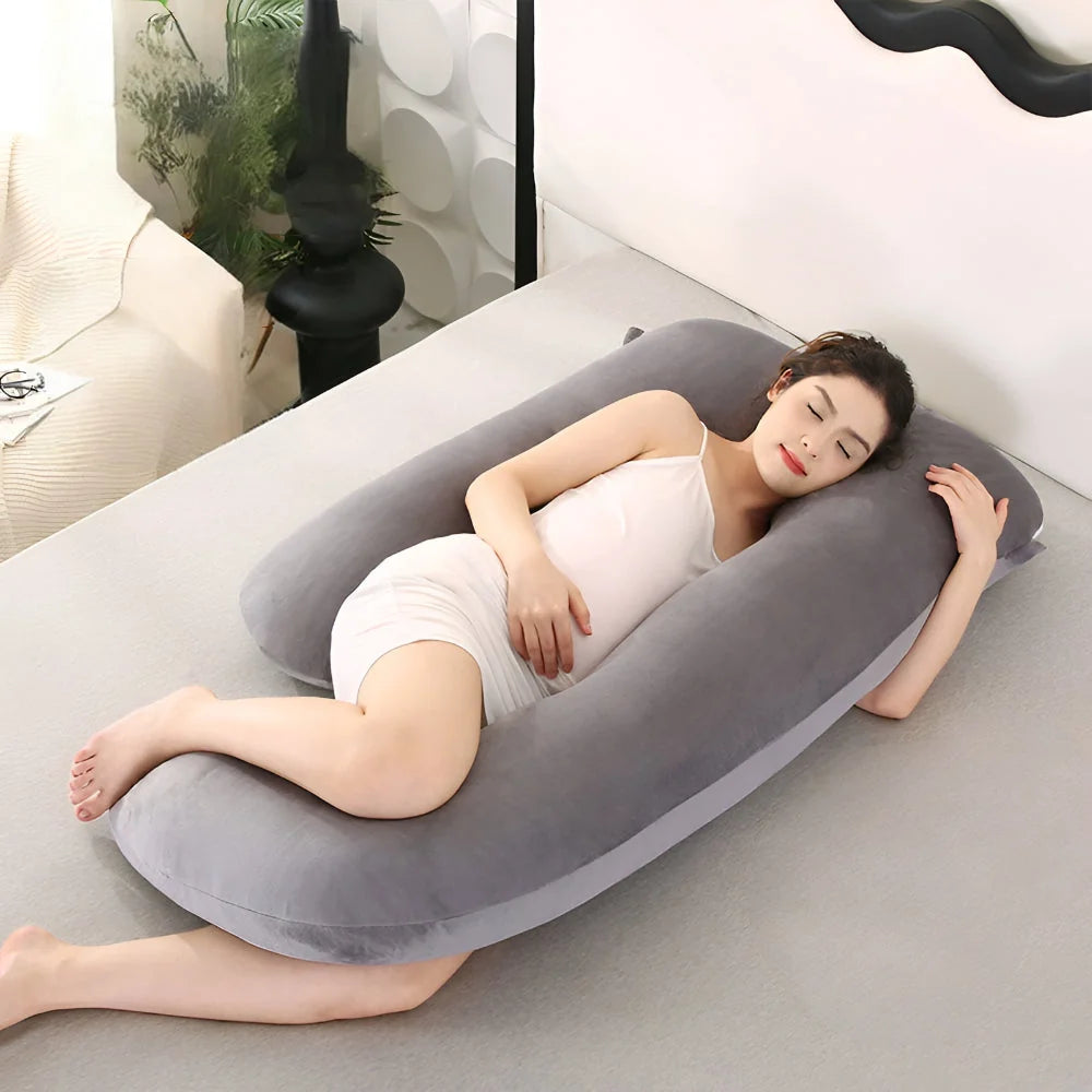 Full Body Pillow U-Shape Resilient Filling Removable Cover