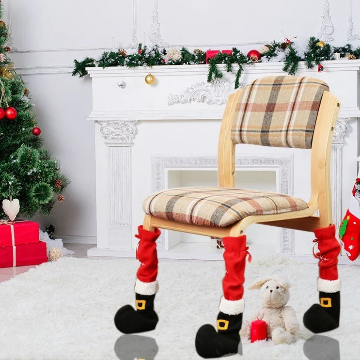 Furniture Leg Covers Santa Claus Durable Fabric & Removable Cover