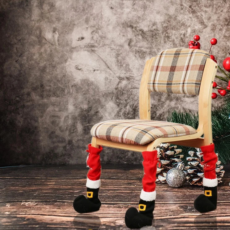 Furniture Leg Covers Santa Claus Durable Fabric & Removable Cover