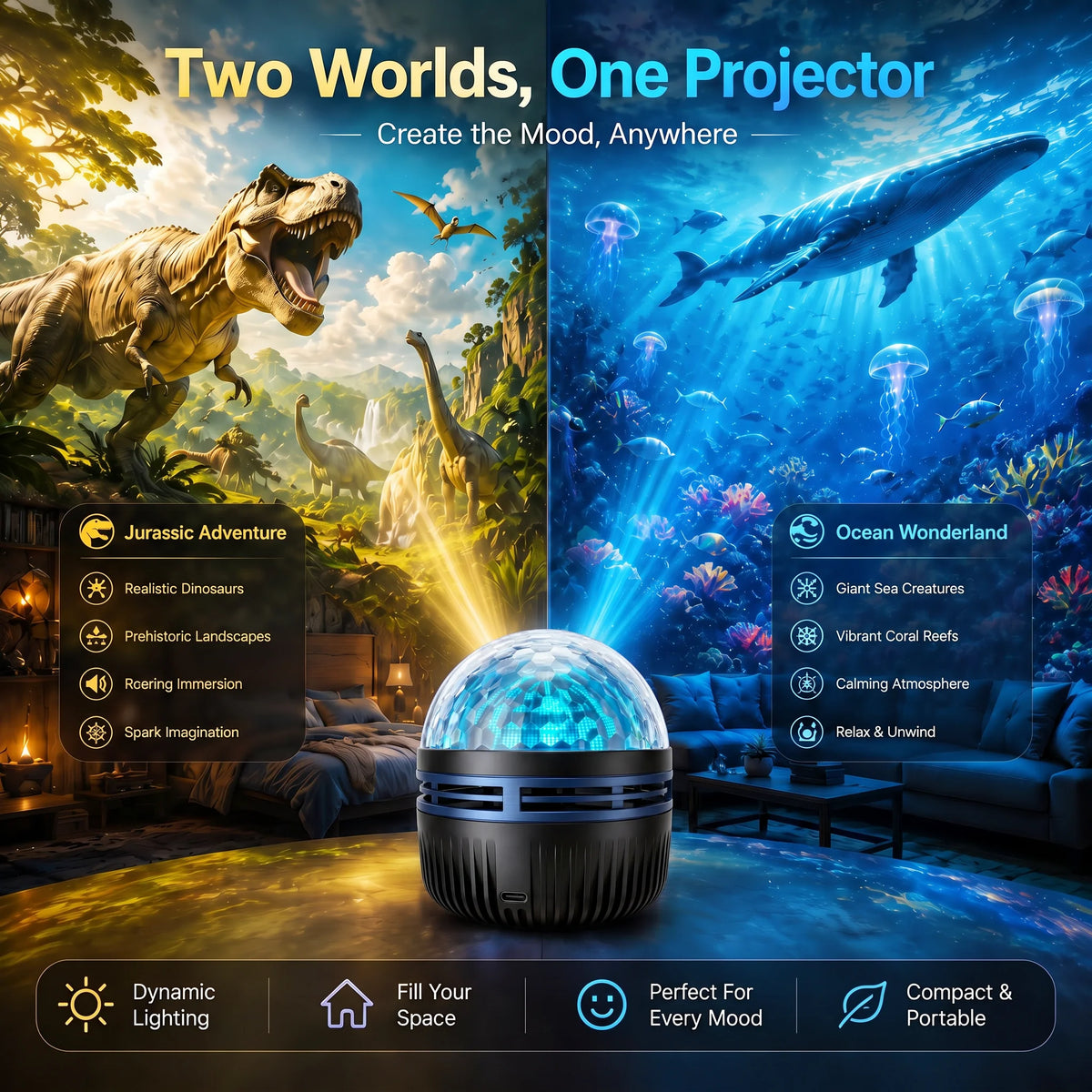 Galaxy Projector Light RGBW LED USB Powered Flexible Gooseneck