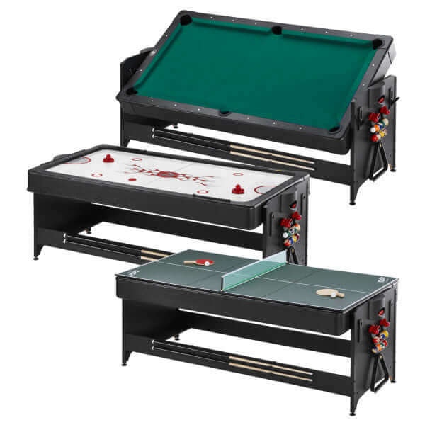 Game Table 3-in-1 Billiards Air Hockey & Table Tennis