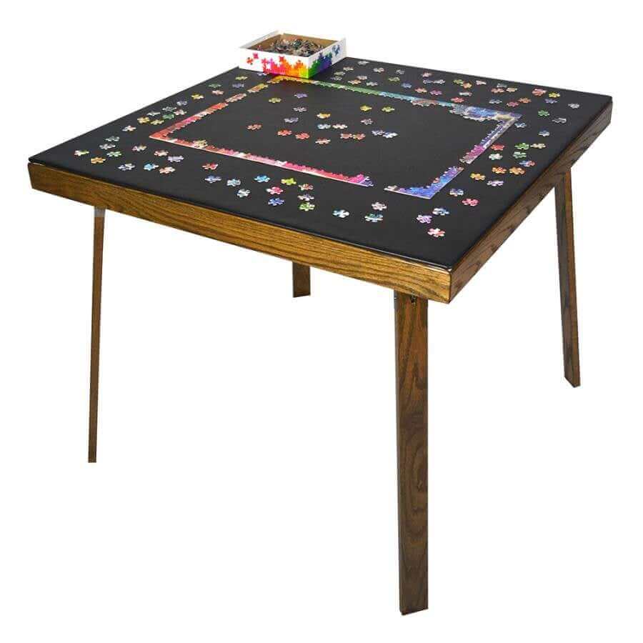 Game Table Upholstered Top Folding Steel Legs 35 Inch