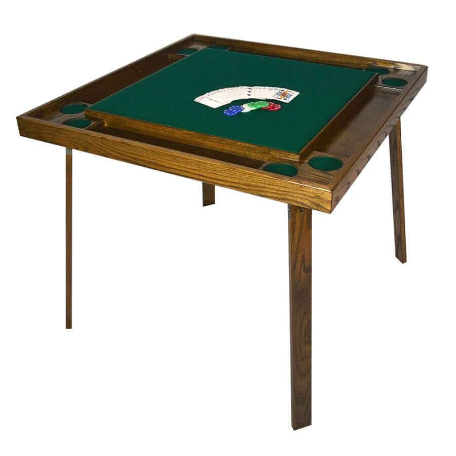 Game Table Upholstered Top Folding Steel Legs 35 Inch