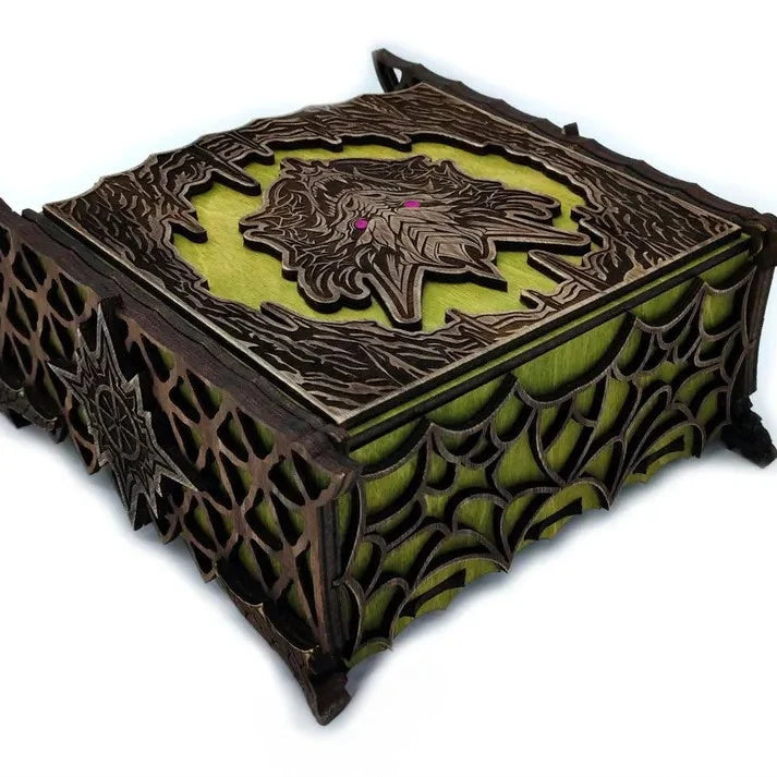 Gaming Keepsake Box Wood Laser-Cut Dragon Design