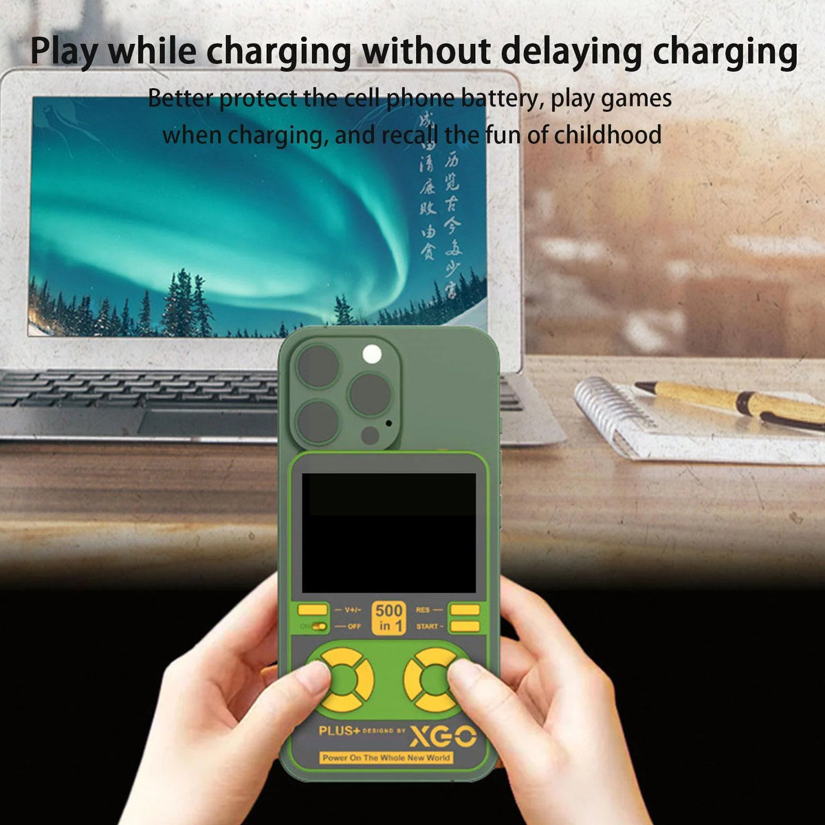 Gaming Power Bank 500 Built-In Games Magnetic Wireless Charging