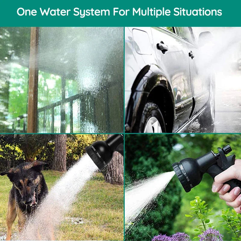 Garden Hose Expandable Kink-Resistant 8-Spray Nozzle