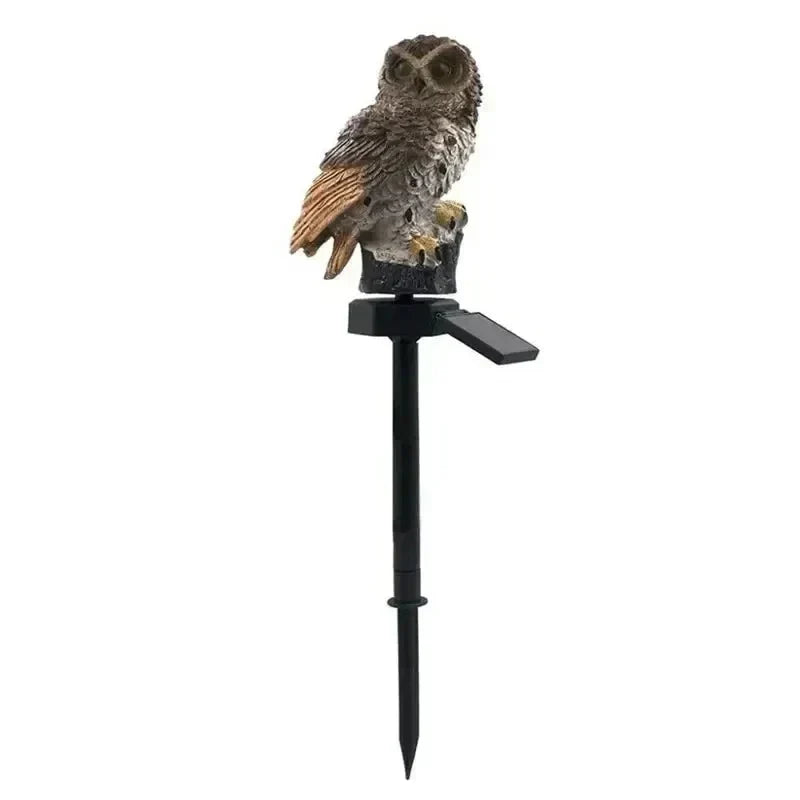 Garden Owl Light Solar Powered Warm White LED IP65 Waterproof