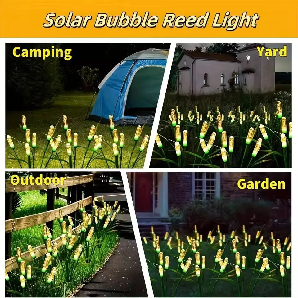Garden Pathway Lights Solar-Powered Waterproof Swaying Reed Design