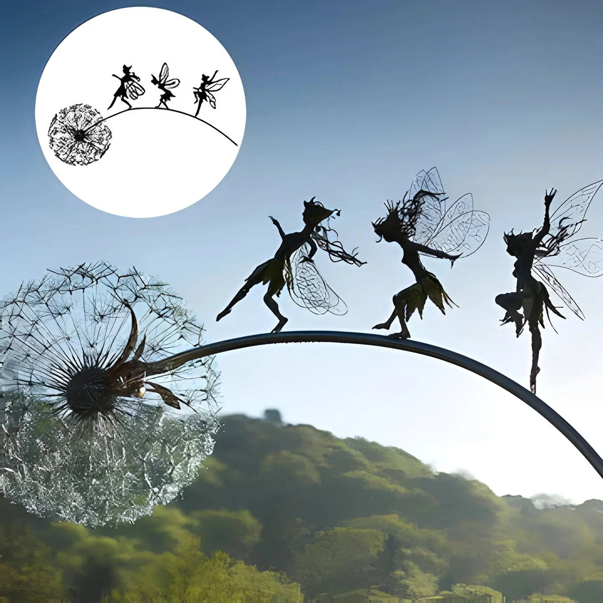 Garden Sculpture Fairy Silhouette Weather-Resistant Indoor & Outdoor