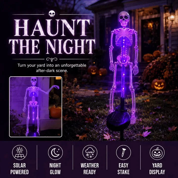 Garden Stake Light Solar-Powered Purple Skeleton Glow