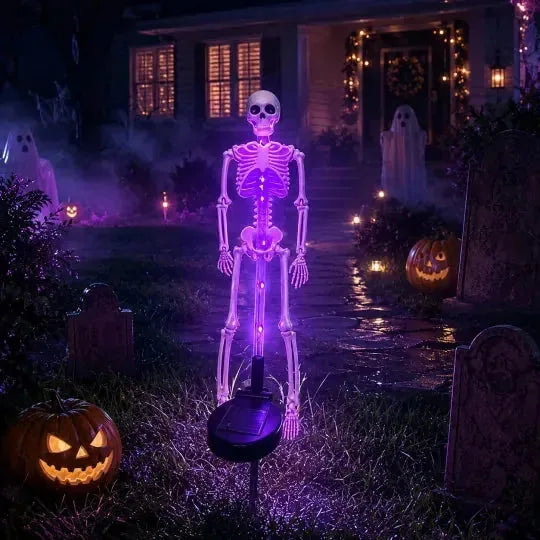 Garden Stake Light Solar-Powered Purple Skeleton Glow