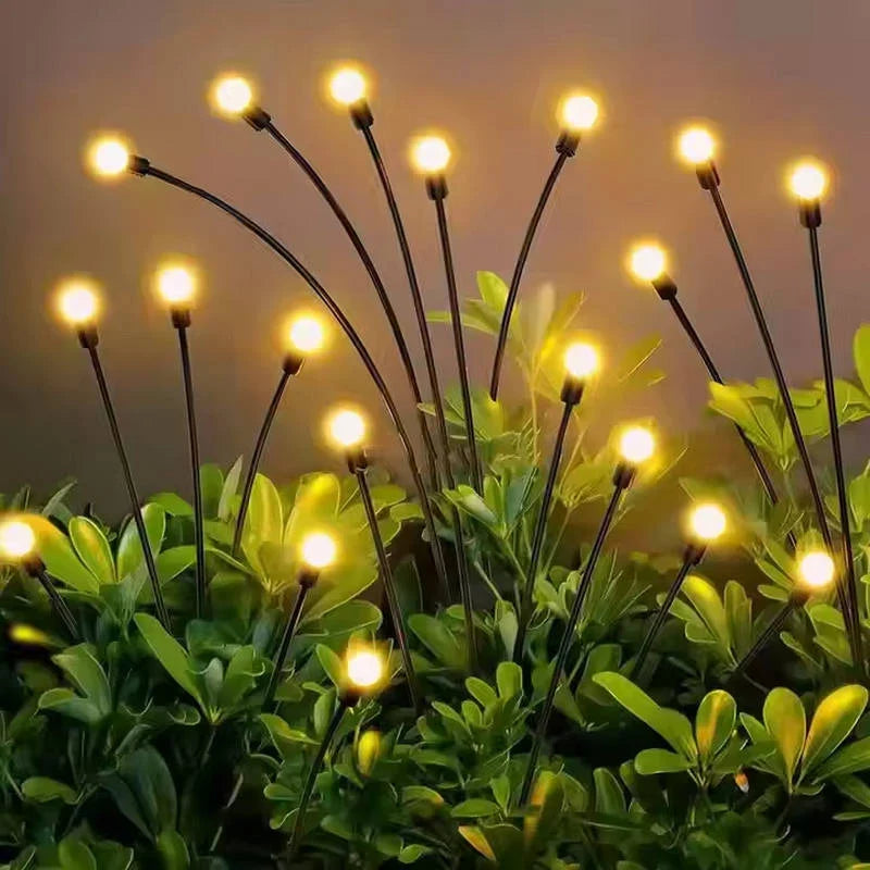 Garden Stake Lights Solar Firefly Effect 6-LED Stainless Steel