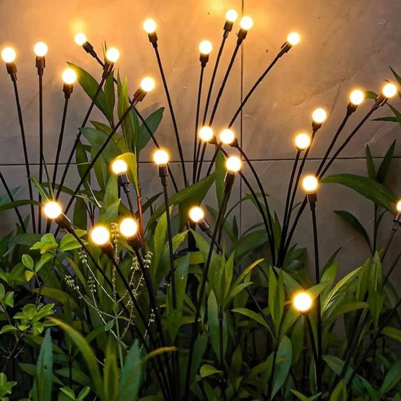 Garden Stake Lights Solar Firefly Effect 6-LED Stainless Steel