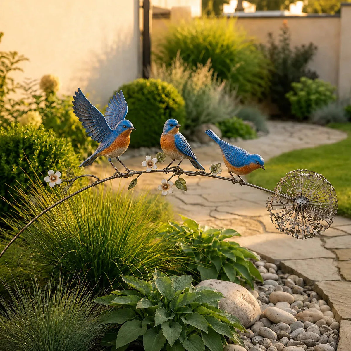 Garden Stake Three Robins Weather-Resistant Flexible Design