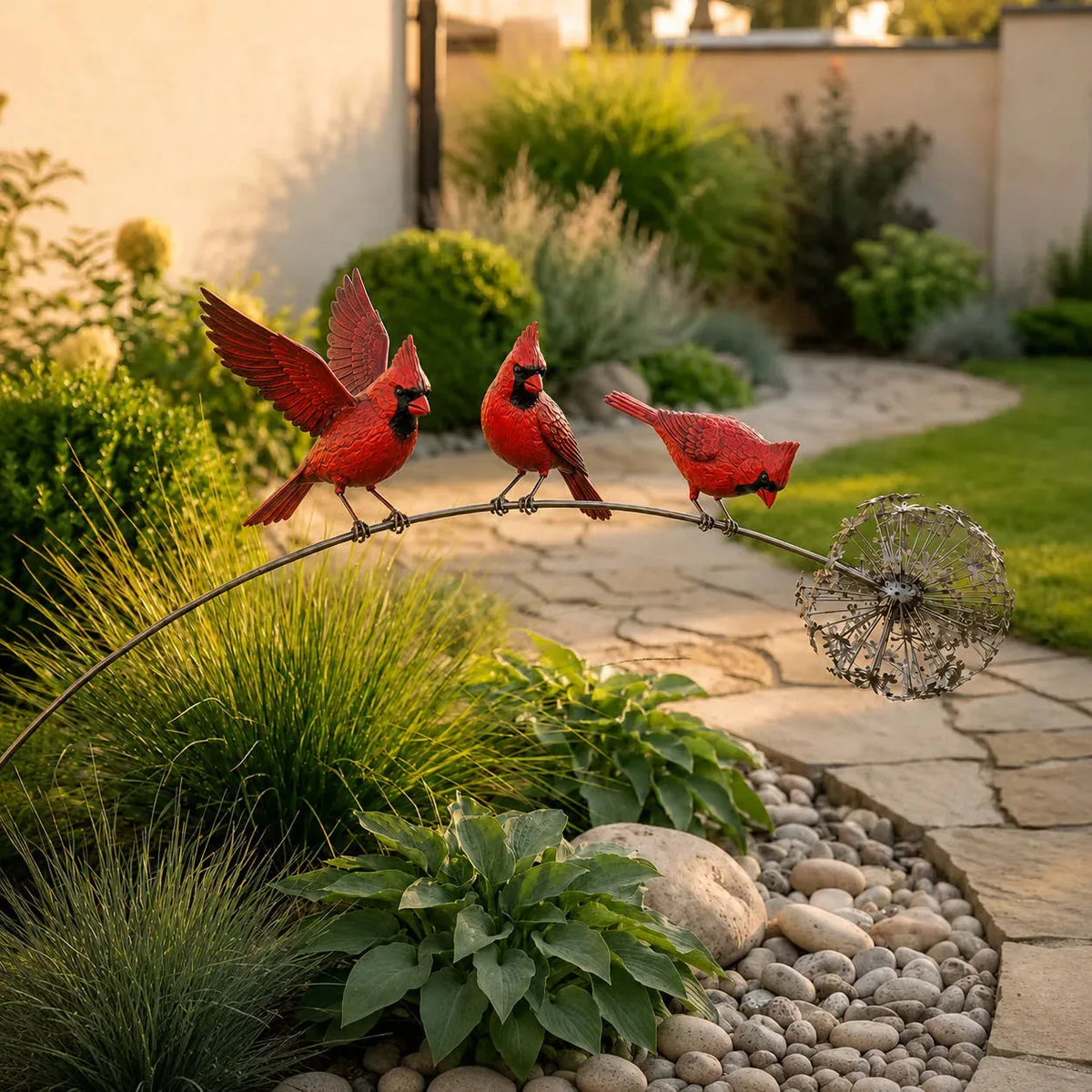 Garden Stake Three Robins Weather-Resistant Flexible Design