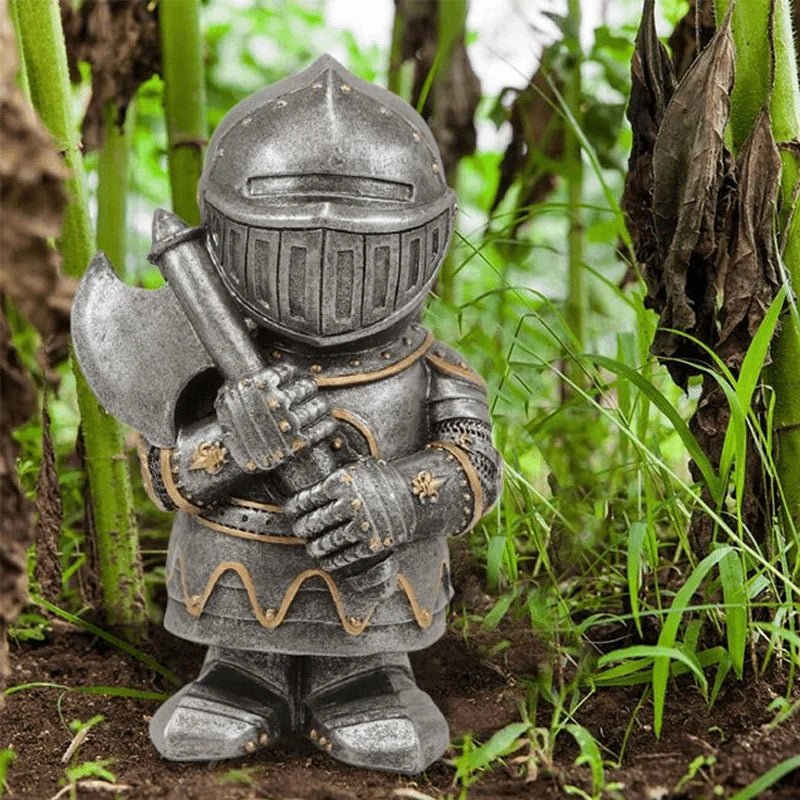 Garden Statue Medieval Knight Hand-Painted Resin
