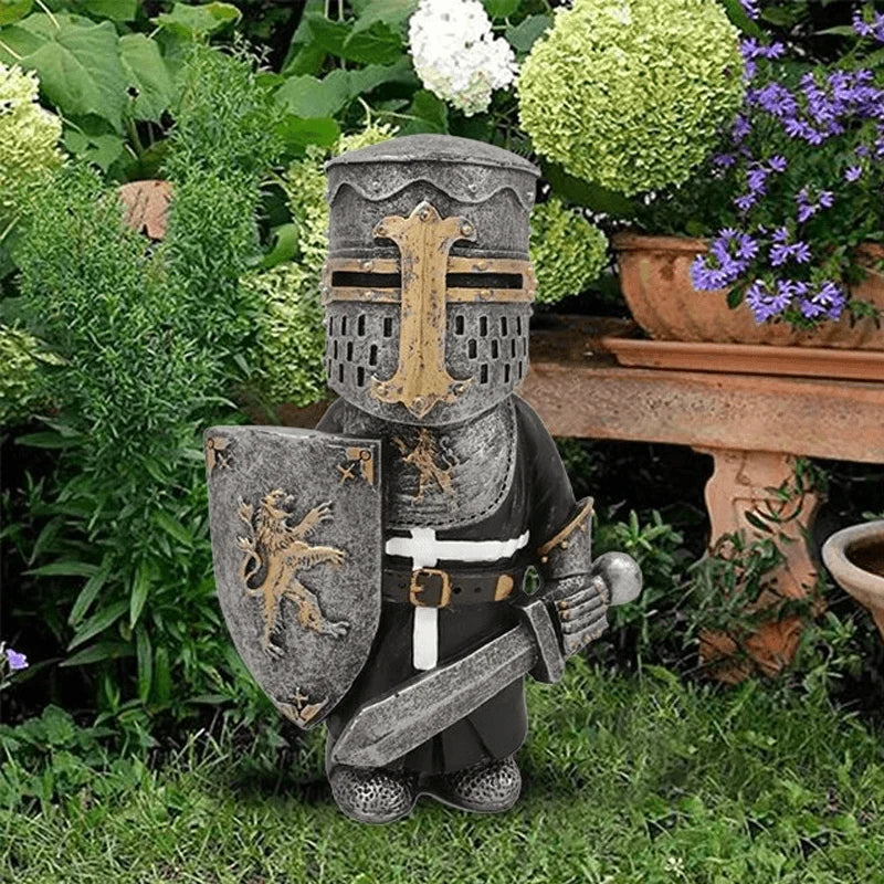 Garden Statue Medieval Knight Hand-Painted Resin