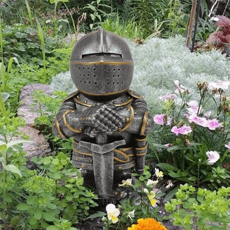 Garden Statue Medieval Knight Hand-Painted Resin