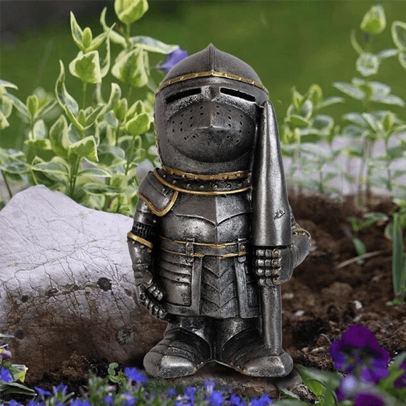 Garden Statue Medieval Knight Hand-Painted Resin
