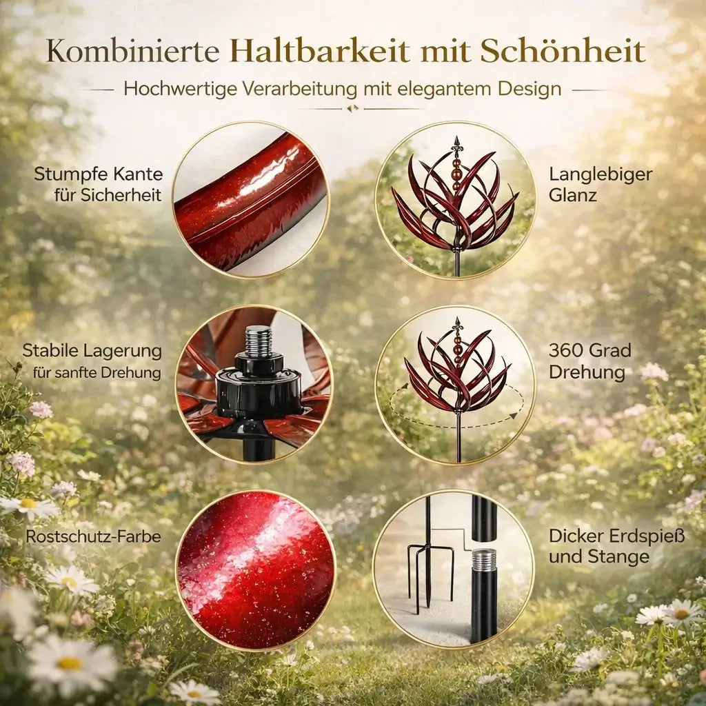 Garden Weather Vane Lotus Design Weather-Resistant Steel
