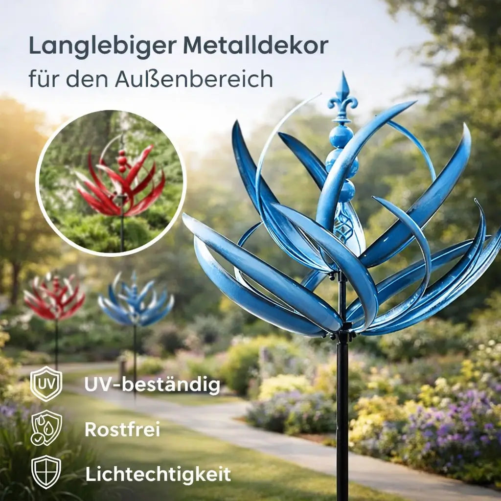 Garden Weather Vane Lotus Design Weather-Resistant Steel