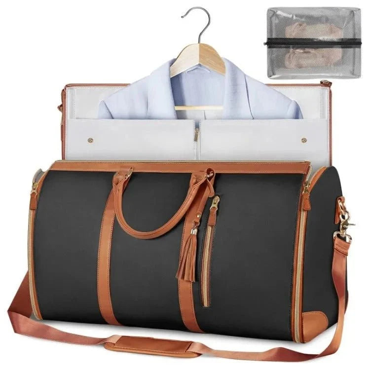 Garment Bag Foldable Overhead Bin Compatible Multiple Compartments