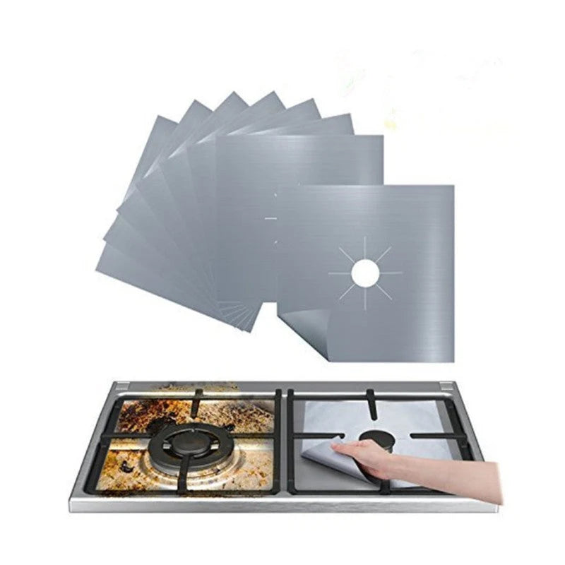 Gas Stove Burner Covers Trim-to-Fit Heat-Resistant Set of 4
