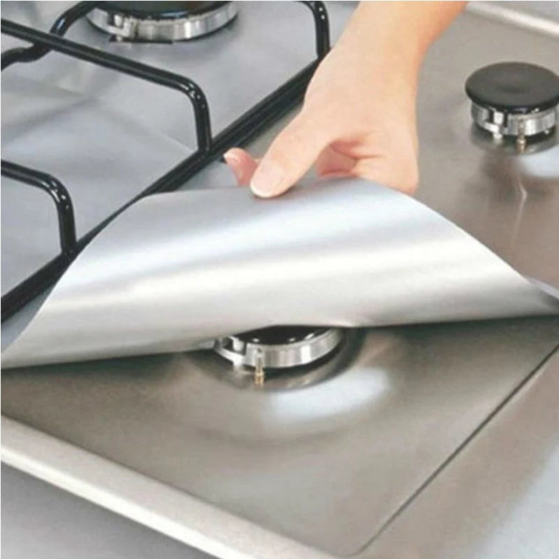 Gas Stove Burner Covers Trim-to-Fit Heat-Resistant Set of 4