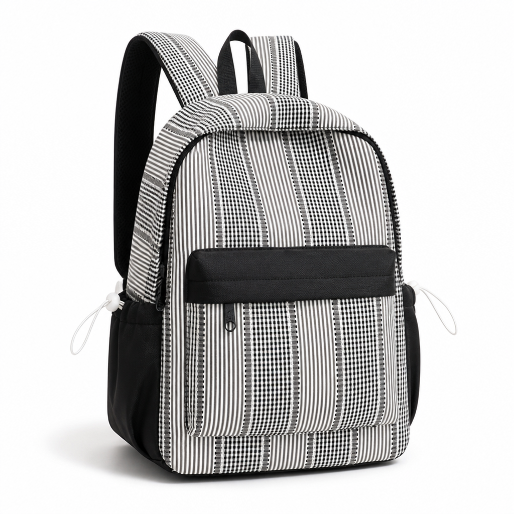 Geometric Print Padded Straps & Multiple Pockets School Backpack