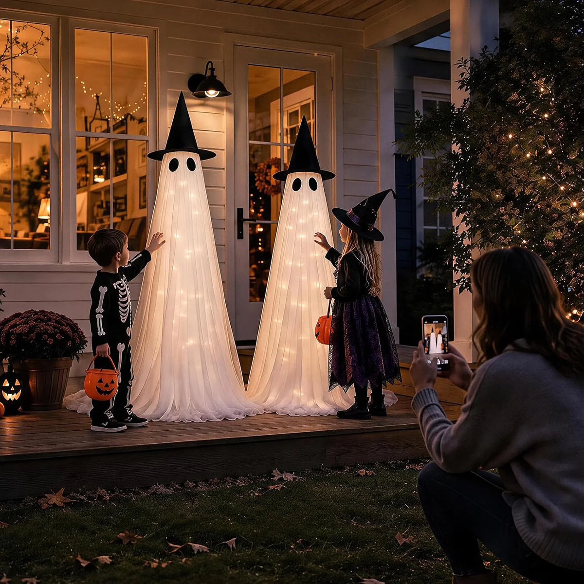 Ghost Decoration Set of 2 5 Ft Light-Up