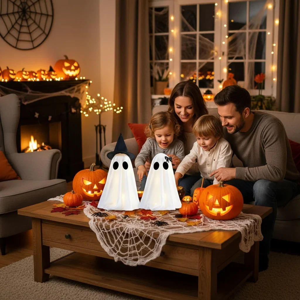 Ghost Figurines Freestanding Weighted Base Window-Ready