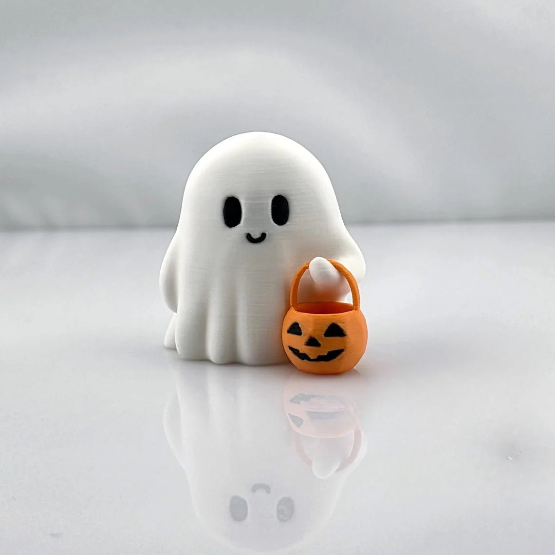 Ghost Figurines Resin Pumpkin Details Set of 3