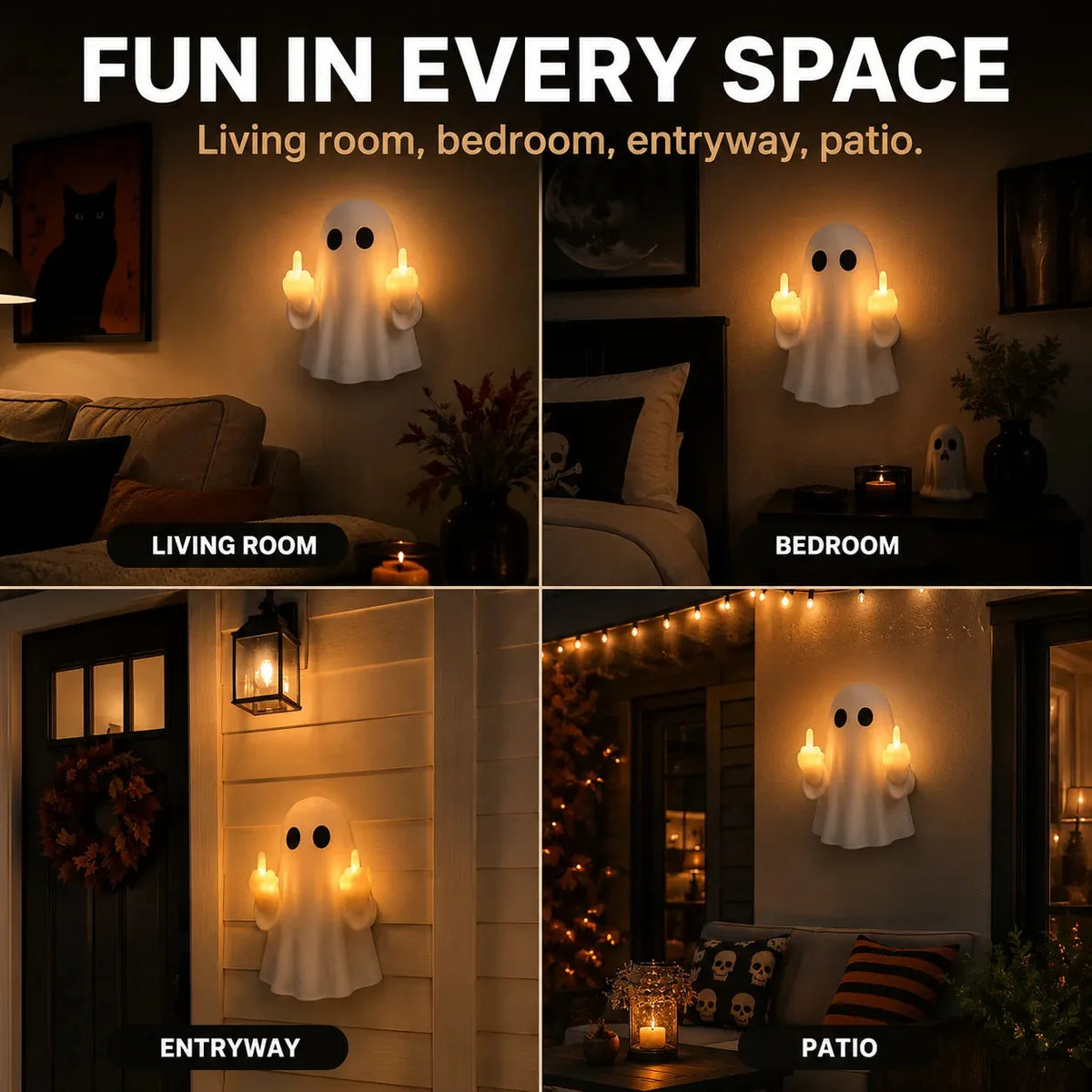 Ghost Light Middle-Finger Design LED Ambient Glow
