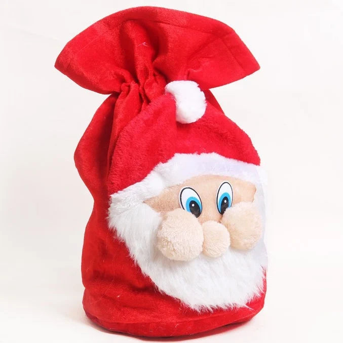 Gift Bag Santa Claus Motif Reusable Drawstring Closure