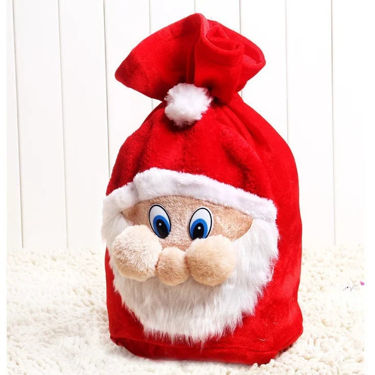 Gift Bag Santa Claus Motif Reusable Drawstring Closure