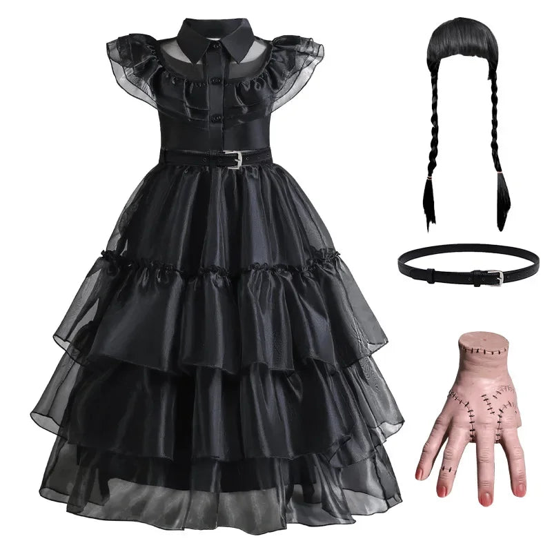 Girls Dress Layered Cake Silhouette & Breathable Mesh