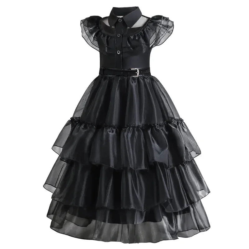 Girls Dress Layered Cake Silhouette & Breathable Mesh