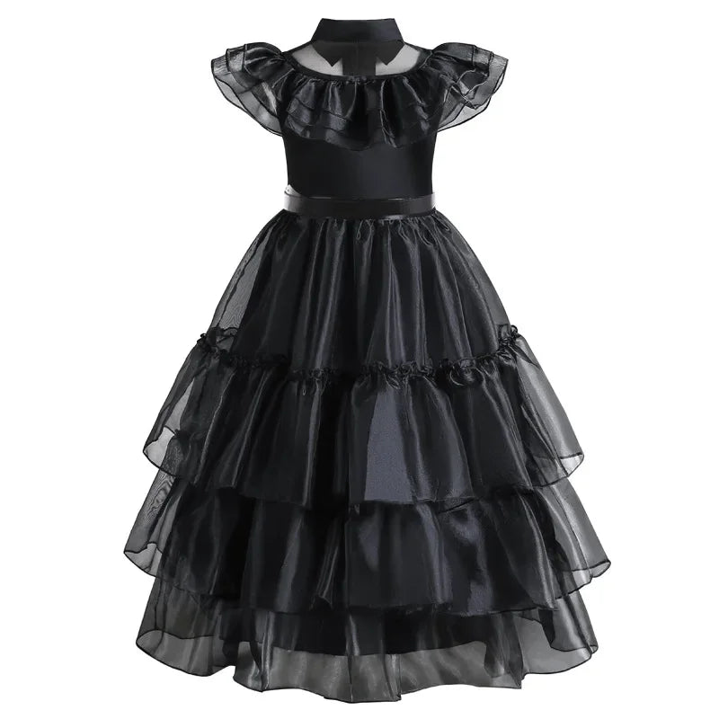 Girls Dress Layered Cake Silhouette & Breathable Mesh