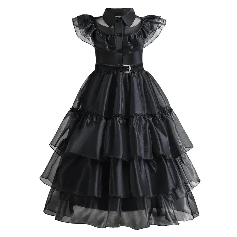 Girls Dress Layered Cake Silhouette & Breathable Mesh