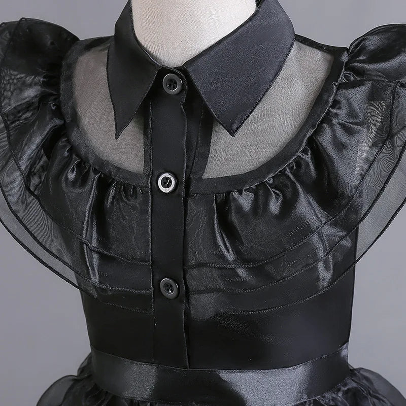 Girls Dress Layered Cake Silhouette & Breathable Mesh